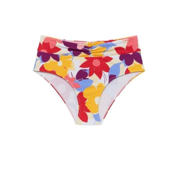 Time and Tru Womens Large Bright Floral High Waist Twist Swim Bottoms Only NWT - Picture 4 of 5